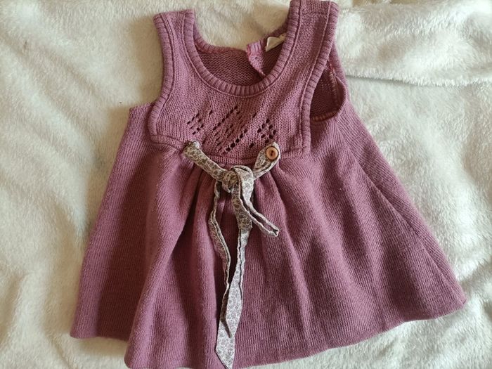 Robe en laine rose – Manches courtes