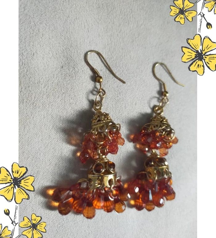Boucles d’oreilles Larmes de feu - Collection Terres d’Ailleurs - photo numéro 7