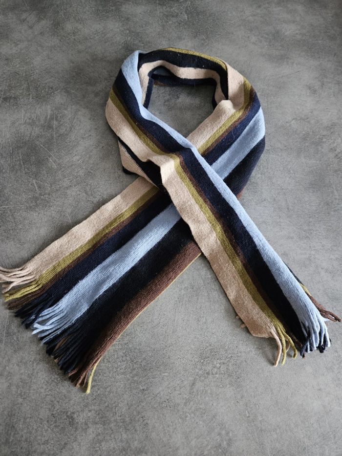 Echarpe à rayures en laine enfant - Taille unique - Mac-Ty - Beige marron - photo numéro 6