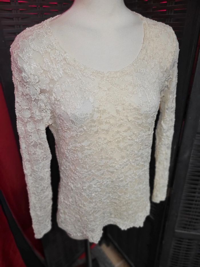Haut dentelle creme 42/44 - photo numéro 2