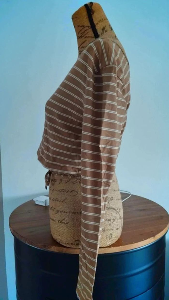 Tee  shirt  une  manche longue beige  marron taille  xl  Ardene - photo numéro 5