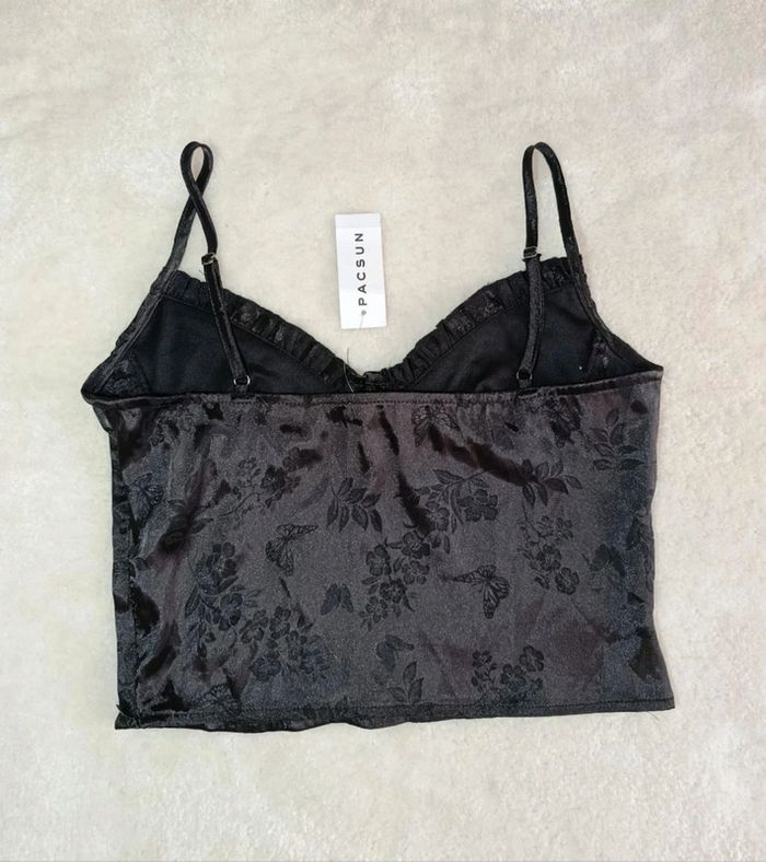 Croc top haut noir sexy style lingerie LA Hearts S fines bretelles neuf avec étiquette - photo numéro 7