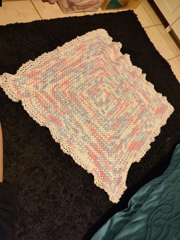 Couverture laine fait main