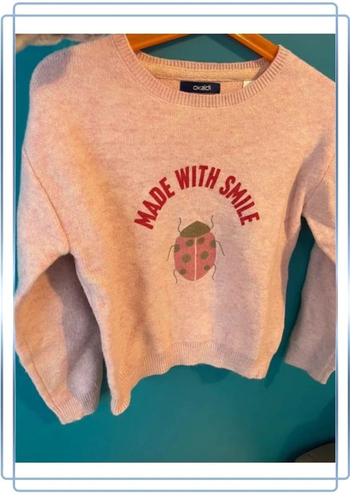 Magnifique pull rose 6 ans okaïdi