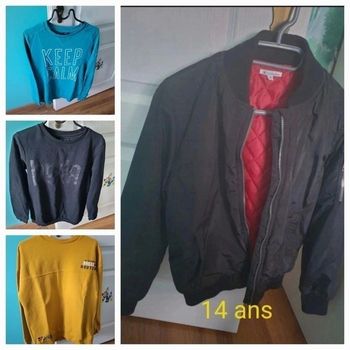 Lot 3 pulls et 1 veste taille 14ans