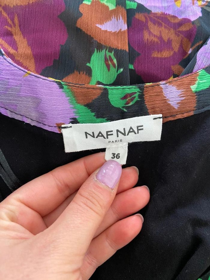 Robe manches longues à fleurs  Naf Naf Taille S - photo numéro 5