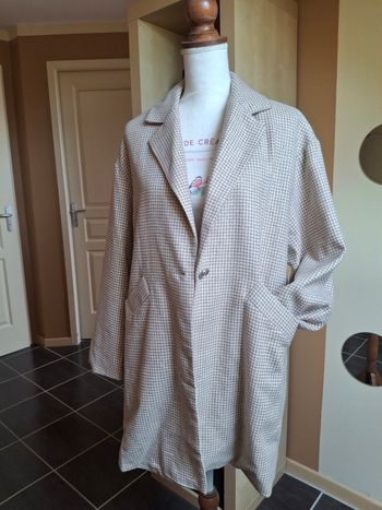 Veste manteau beige M pailleté neuf