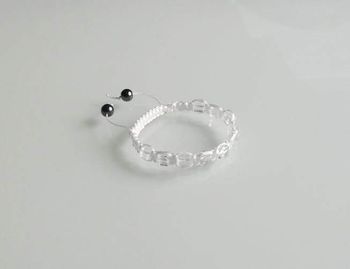 Bracelet Shamballa blanc pierres semi précieuses cristal de roche