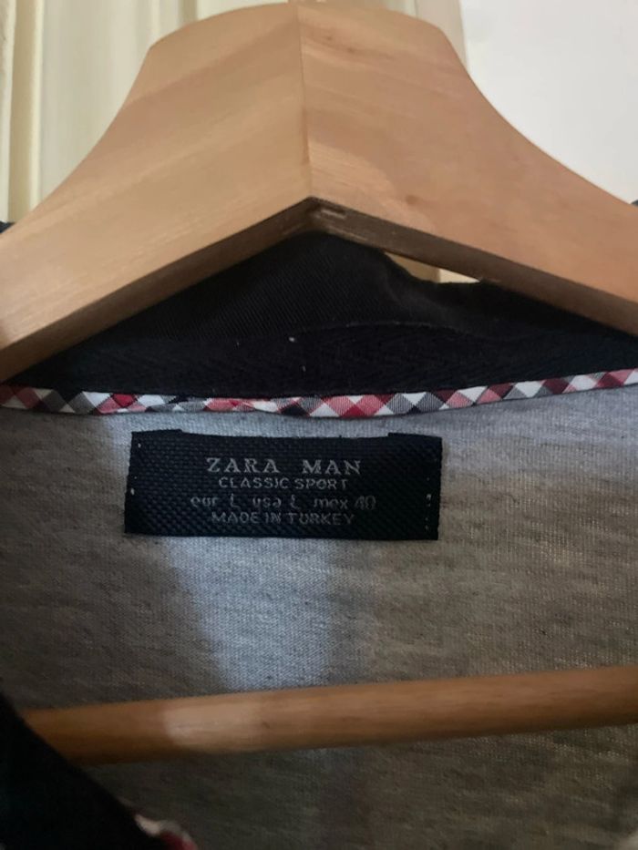 Polo Manches longues gris Zara Taille L - photo numéro 2