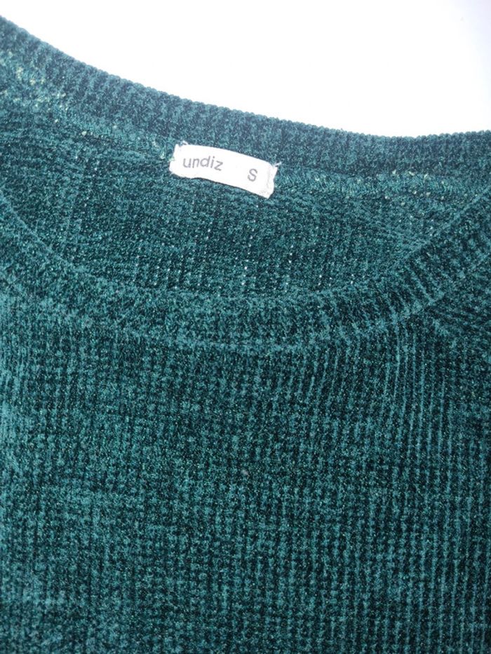 Pull velours vert sapin - photo numéro 3