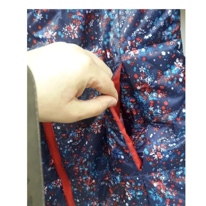 Blouson réversible femme avec fleurs violet et rouge taille 38 - photo numéro 8