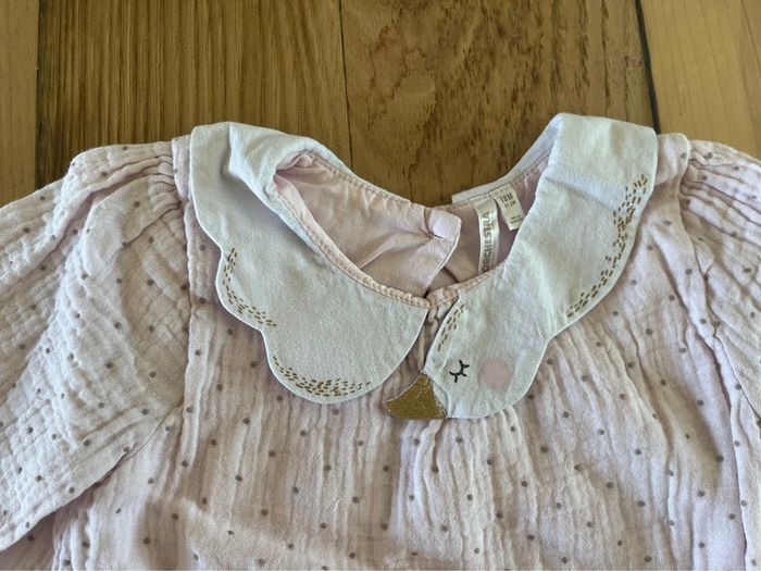 🦢 Tunique rose pâle à pois – 18 mois – Orchestra – Col cygne trop chou ! 🎀 - photo numéro 3