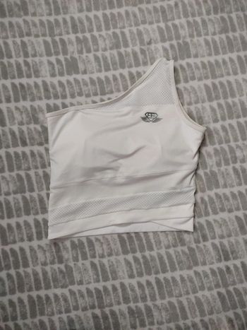 Haut top débardeur court brassière intégrée blanc engineered taille 40 L