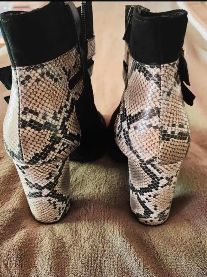 Bottines Evalinda noir/python - photo numéro 4