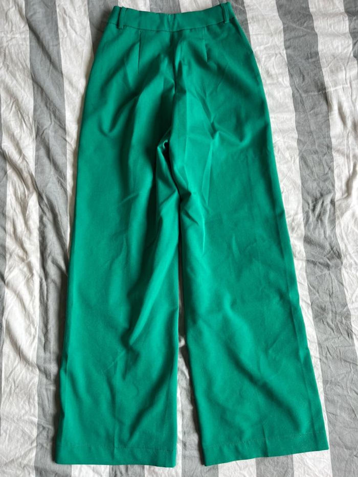 pantalon wide leg vert kiabi - photo numéro 2