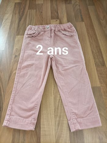 Pantalon velours côtelé rose 2 ans Tape à l'oeil 