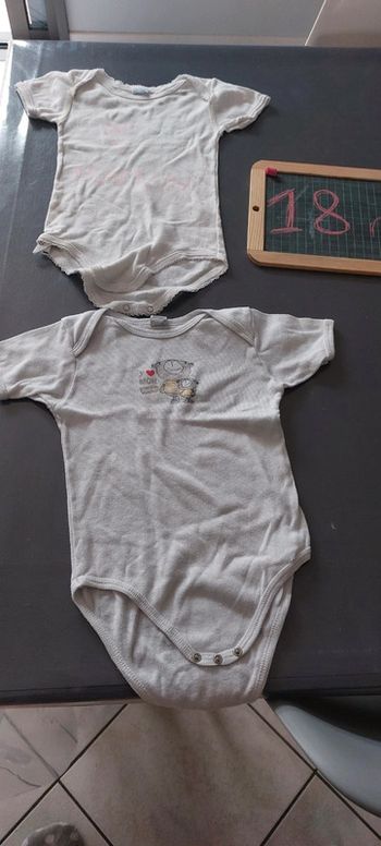 Lot de 2 body 18 mois manches courtes