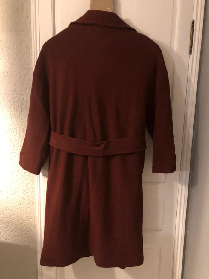 AN53- Manteau long épais bordeaux T44++  NEUF - photo numéro 2