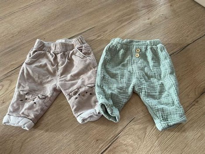 Lot 2 pantalons 3 mois vertbaudet