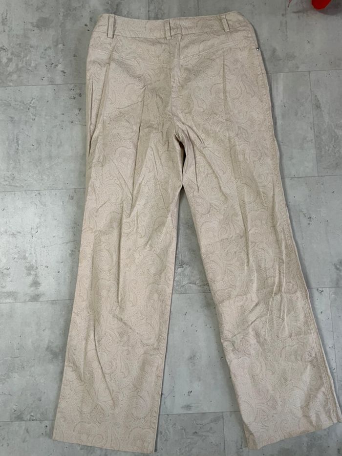 Pantalon beige droit à motif - photo numéro 4