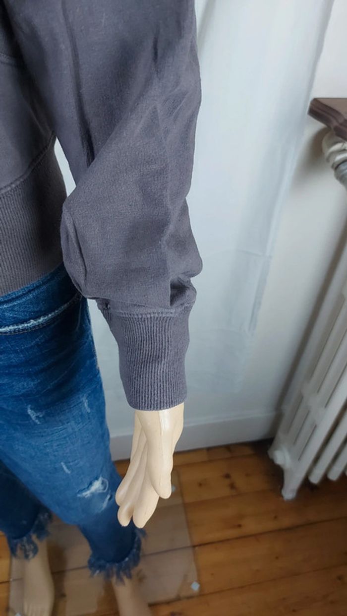 Gilet gris/violet - à capuche - avec inscription dans le dos / coolcat taille M - photo numéro 5