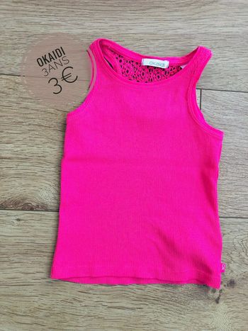 Débardeur Okaidi fushia en 3ans
