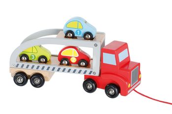 CAMION TRANSPORTEUR DE VOITURES EN BOIS JOUECO N°JH80043