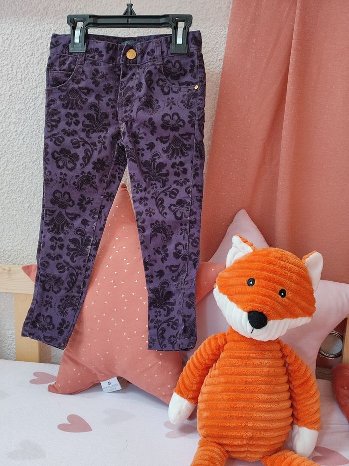 Pantalon Jean et velours - Violet foncé - 2 ans - Très bon état - In extenso