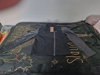 Veste mi tissu mi simili cuir noir neuf