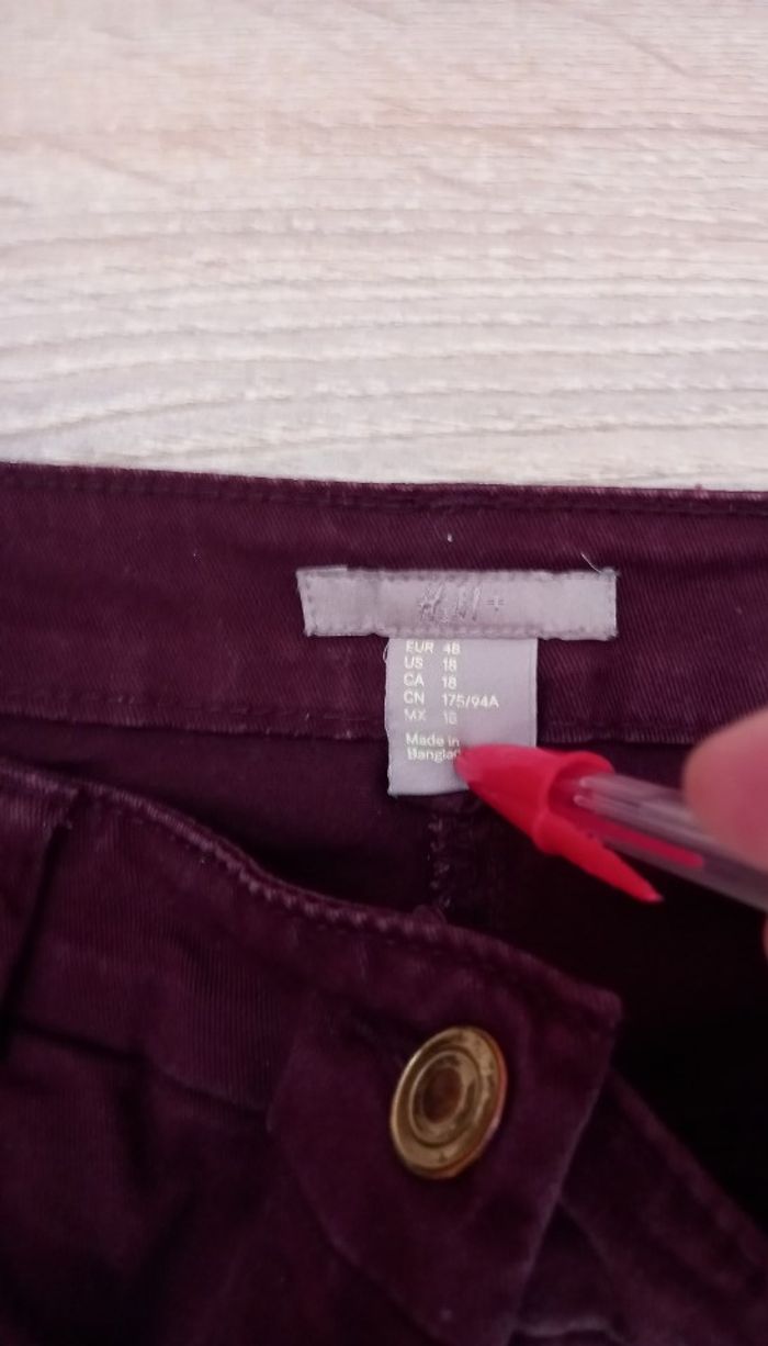 Jean couleur prune marque H&M taille 48 - photo numéro 3