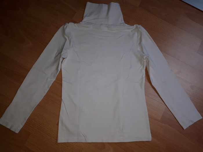 Tshirt sous-pull manches longues col roulé blanc T 10 ans - photo numéro 2