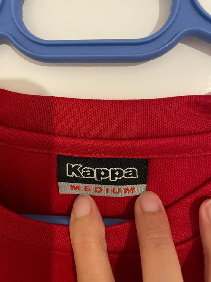 Sweat à manches longues col rond rouge et blanc Kappa taille M - photo numéro 5
