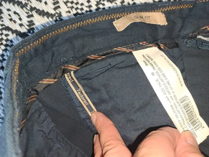 Pantalon bleu homme neuf poches latérales slim fit Piazza Italia 42 (46 Italie) - photo numéro 6