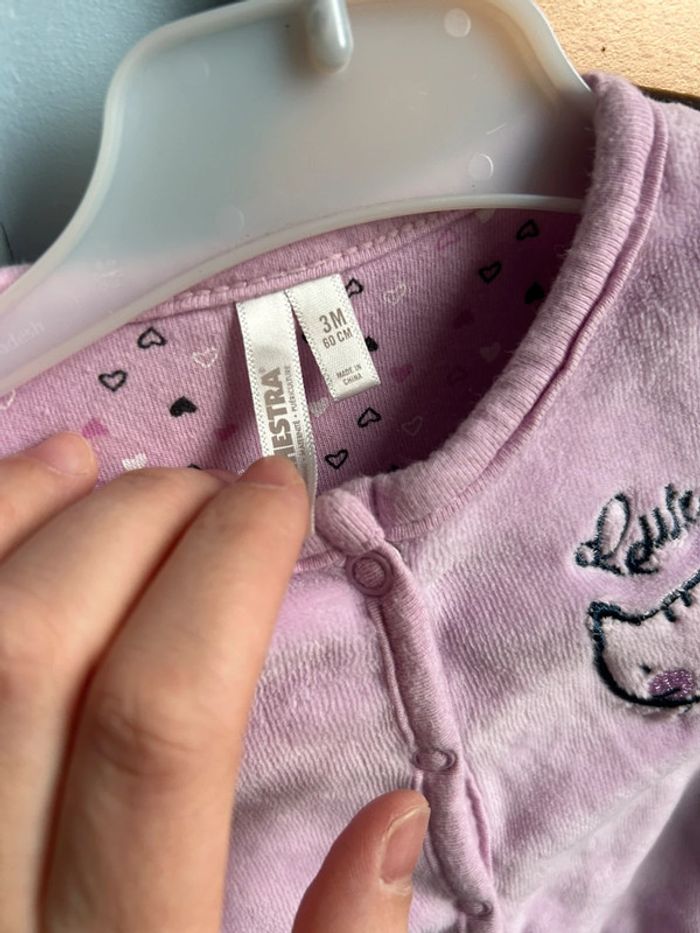 Gilet orchestra lilas , avec motif chat , 3 mois - photo numéro 3