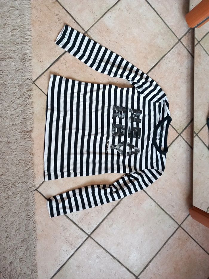 📦pull coton souple T36 noir blanc - photo numéro 2