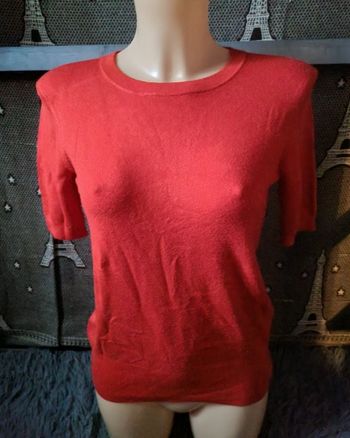 Pull rouge manches ¾ taille S