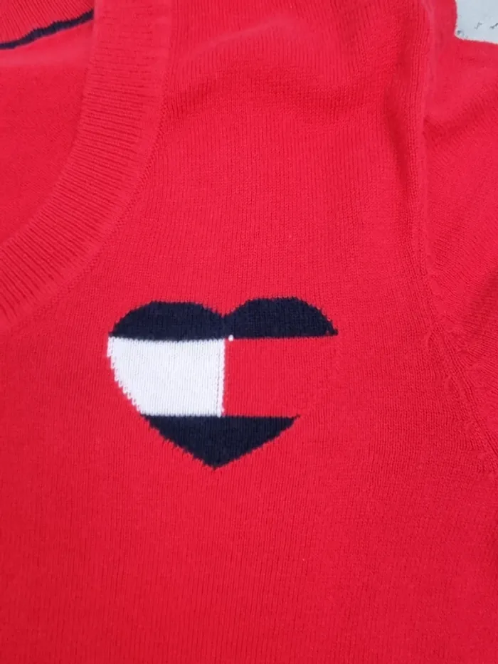 Sweat rouge logo cœur Tommy Hilfiger Taille 2X Femme environ XL/XXL - photo numéro 5