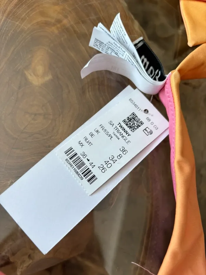 Haut de maillot de bain Etam dégradé orange rose - photo numéro 4