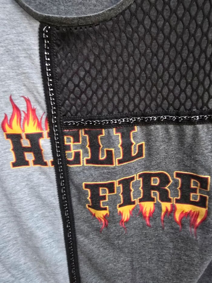 Tee-shirt rock grunge Hell Fire 🍒y2k🍒taille S - photo numéro 7