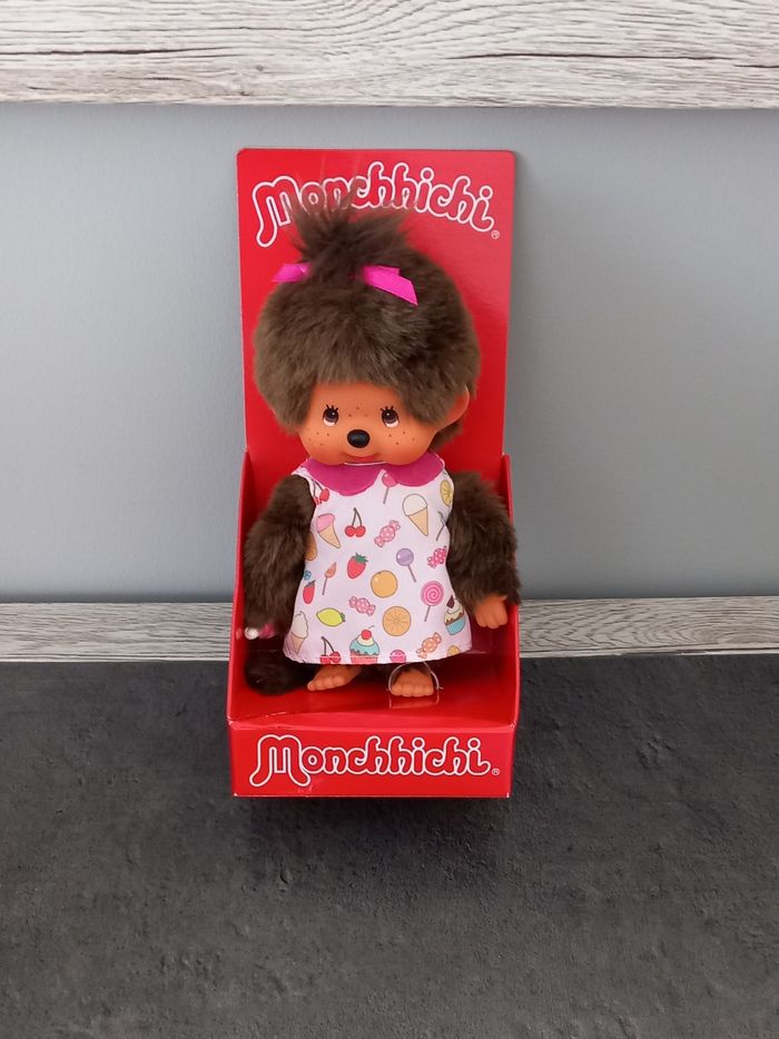 Monchhichi fille peluche poupon singe neuf 