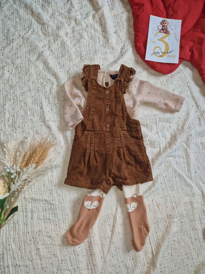 Ensemble salopette short velour - photo numéro 2