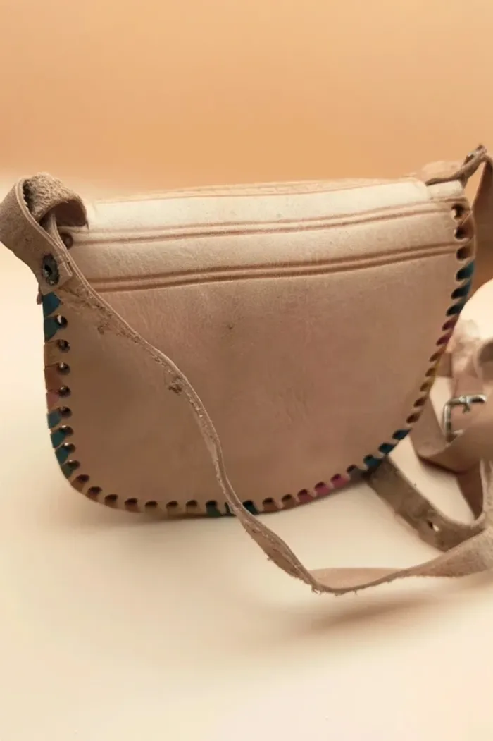 Petit sac à main artisanal Maroc, en cuir, artisanat - photo numéro 8