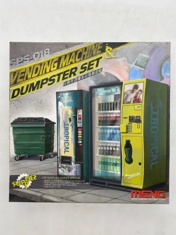 Maquette Meng vending machine & dumpster set