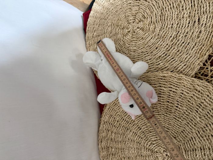 doudou chat blanc rose corps souple - photo numéro 4