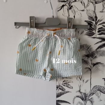 Short de bain rayé vert Kiabi 12 mois
