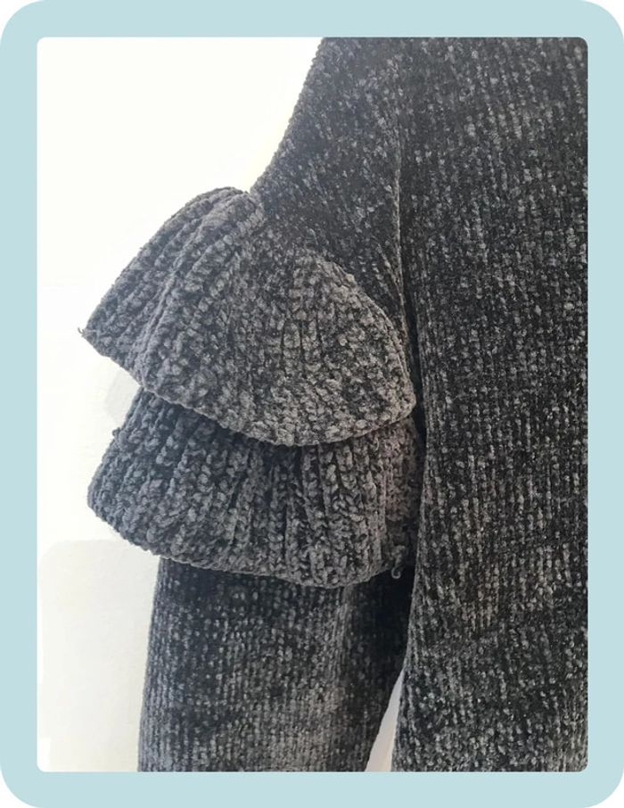 Pull hivers doux velours à volants - photo numéro 7