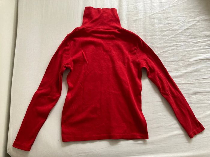 Tee shirt / sous pull col roulé manches longues kiabi coton bio père noël 8 ans - photo numéro 3