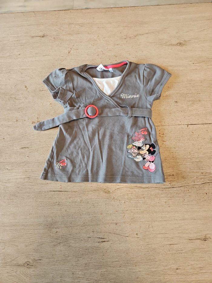Blouse fille à manches courtes grise et blanche, Disney, Minnie, 5 ans, nickel - photo numéro 8