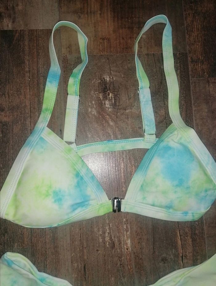 Maillot de bain 2 pièces femme taille S 36 couleur pastels vert turquoise - photo numéro 3