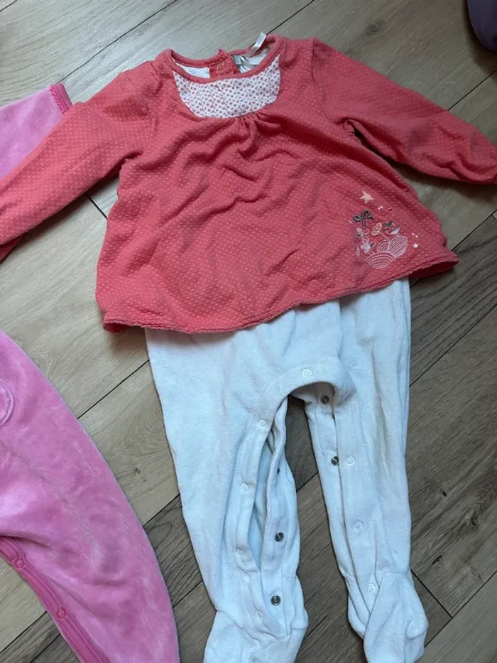 Lot 2 pyjamas chaud bébé fille 18 mois petit bateau orchestra - photo numéro 3